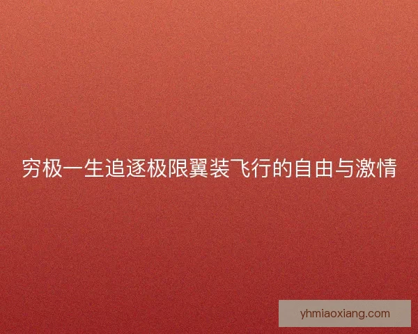 穷极一生追逐极限翼装飞行的自由与激情